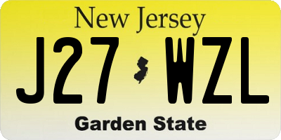 NJ license plate J27WZL