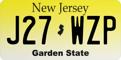 NJ license plate J27WZP
