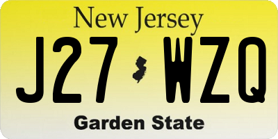 NJ license plate J27WZQ