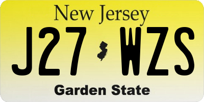 NJ license plate J27WZS