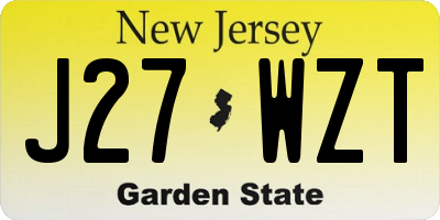 NJ license plate J27WZT