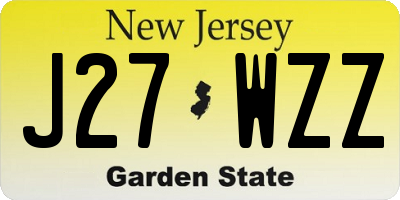 NJ license plate J27WZZ