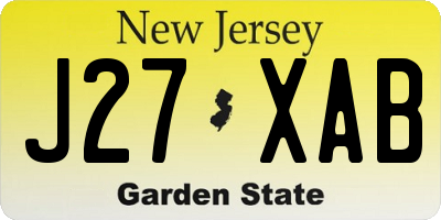 NJ license plate J27XAB