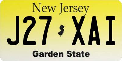 NJ license plate J27XAI
