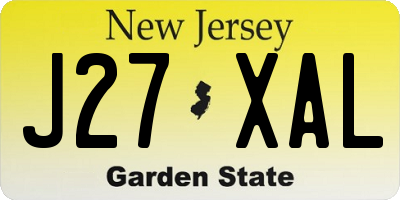 NJ license plate J27XAL