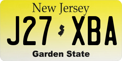 NJ license plate J27XBA