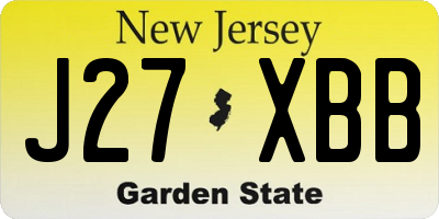 NJ license plate J27XBB