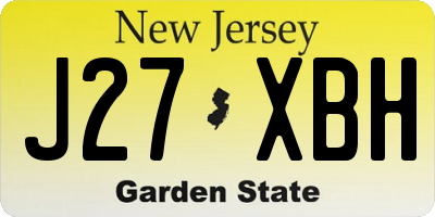 NJ license plate J27XBH