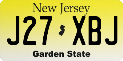 NJ license plate J27XBJ