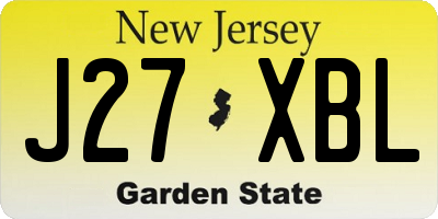 NJ license plate J27XBL
