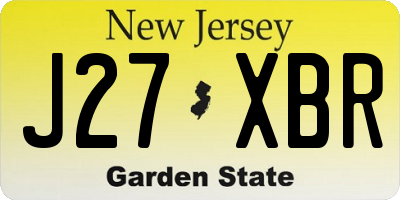 NJ license plate J27XBR