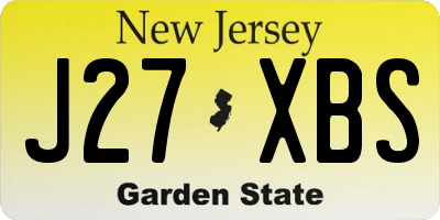 NJ license plate J27XBS