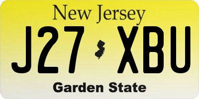 NJ license plate J27XBU