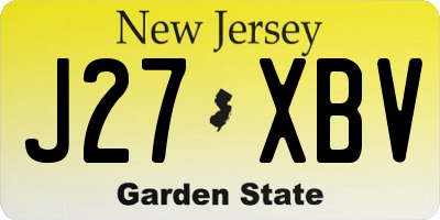 NJ license plate J27XBV