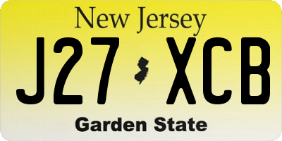 NJ license plate J27XCB