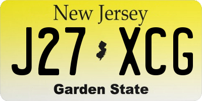 NJ license plate J27XCG