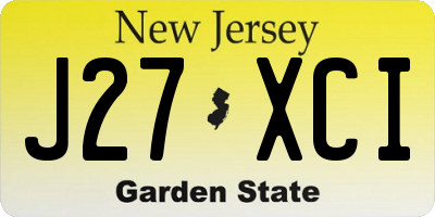 NJ license plate J27XCI