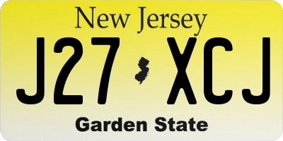 NJ license plate J27XCJ