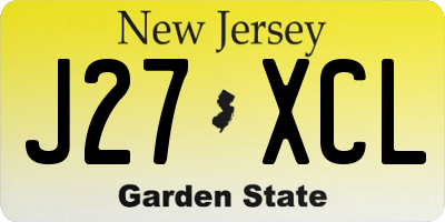 NJ license plate J27XCL