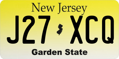 NJ license plate J27XCQ