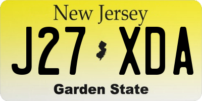NJ license plate J27XDA