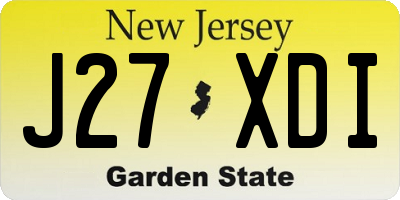 NJ license plate J27XDI
