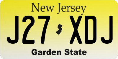 NJ license plate J27XDJ