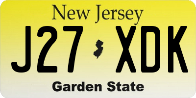 NJ license plate J27XDK