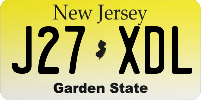 NJ license plate J27XDL