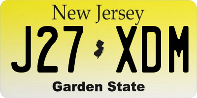 NJ license plate J27XDM