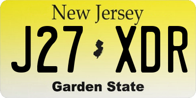 NJ license plate J27XDR