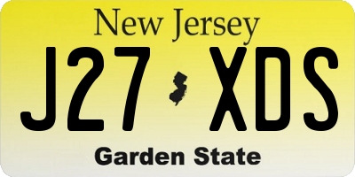 NJ license plate J27XDS