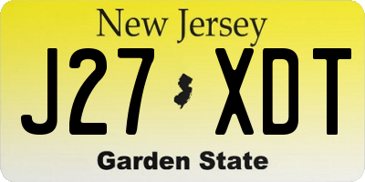 NJ license plate J27XDT