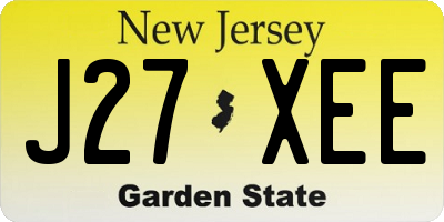 NJ license plate J27XEE