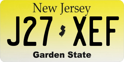 NJ license plate J27XEF