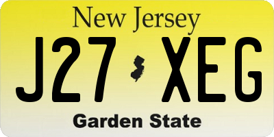 NJ license plate J27XEG