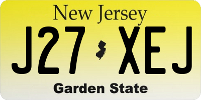 NJ license plate J27XEJ