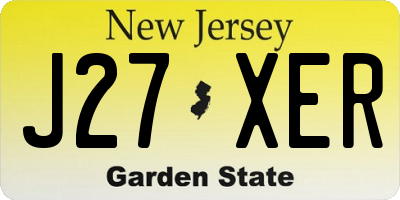 NJ license plate J27XER