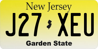 NJ license plate J27XEU
