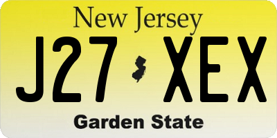 NJ license plate J27XEX