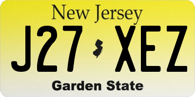 NJ license plate J27XEZ