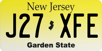 NJ license plate J27XFE