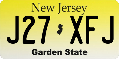 NJ license plate J27XFJ
