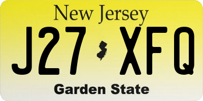 NJ license plate J27XFQ