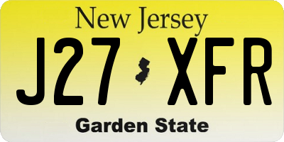 NJ license plate J27XFR