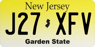 NJ license plate J27XFV
