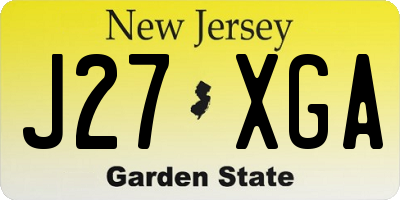 NJ license plate J27XGA