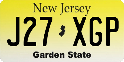 NJ license plate J27XGP