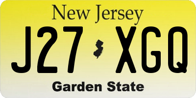NJ license plate J27XGQ