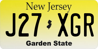 NJ license plate J27XGR
